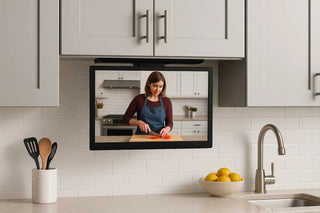 kitchen tv under cabinet image