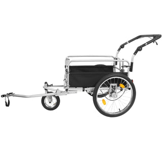 3-in-1 Heavy-Duty Bike Cargo Trailer – E-Bike Compatible Steel Frame, 110lb Capacity, Convertible Stroller & Pull Cart w/Suspension, 20" Wheels & Accessories Dweva