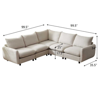L Shaped Modular Free Combination Sectional Sofa Dweva
