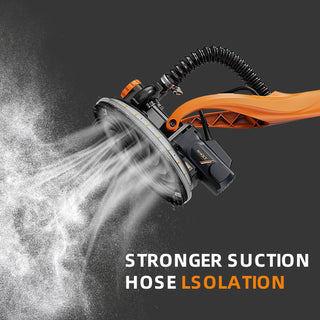 Drywall Sander with Vacuum Dust Collection, 6 Variable Speed Foldable Telescopic Electric Wall Sander, Popcorn Ceiling Removal Tool, 1900RPM Power Sander Tool, LED Light, 18Pcs Sanding Discs Dweva