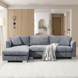 Seren 96" Chenille Cloud Sectional Sofa Dweva