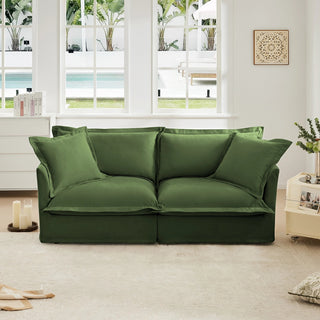 Slipcovered Fluffy Sofa - 2 Seat Dweva