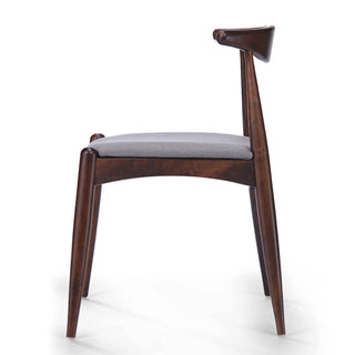Set of 2 Rubberwood Dining Chairs with Ergonomic Backrest & Comfort Cushions, Walnut+Light Gray (same sku: 59296.00FDBEI) Dweva