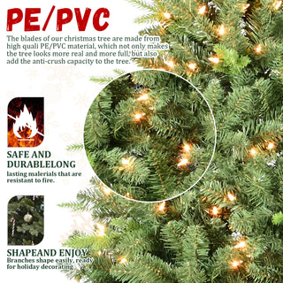 4FT Pre-Lit Christmas Tree with 200 UL Warm White Lights – Classic Green Tree with 636 PE+PVC Tips, Hinged Branches for Easy Setup, Sturdy Metal Stand, Realistic Full Look Dweva