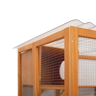 Weatherproof Catio Outdoor Cat Enclosure, Outdoor Cat house, Natural Wood Playground, Natural Cat Shelf with Litter Box Dweva