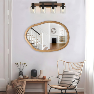 Irregular Wall Mirror Decorative, Asymmetrical Mirror for Wall Decor, Wavy Accent Mirrors for Living Room Bathroom Bedroom Entryway, Abstract Irregular Shape Curvy Mirror, 32"x22" Dweva