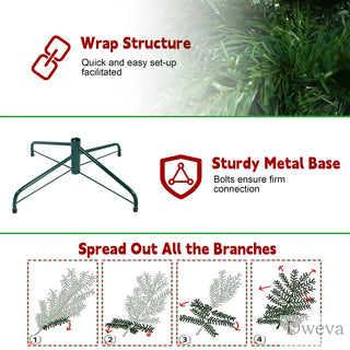 7FT Green Pencil Christmas Tree – Slim PVC Tree with 469 Tips, Space-Saving Design, Stable Metal Stand, Perfect for Small Spaces & Corners Dweva