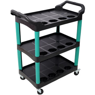 3 Tier Rolling Auto Detail Cart With Wheels,Car Wash Organizer for Detailers Garage, Workshop, Repair Shop, Storage Tool, Green&Black Dweva