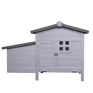 Outdoor Free-Range Wooden Chicken Coop with Asphalt Roof, Leak-Proof Pull-Out Tray, Secure Predator Defense, Nesting Box with Easy Access, Multiple Front & Side Doors Dweva
