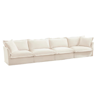Slipcovered Fluffy Sofa - 4 Seat Dweva
