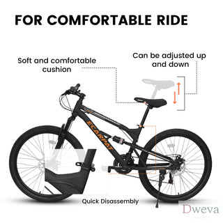 A26207 26 Inch Steel Frame Shock Fork Plus Shock Absorber 21-speed Unisex Mountain Bike Dweva