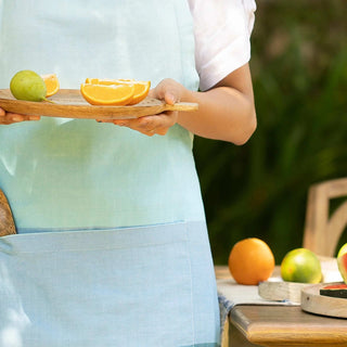 Waffle Blue Cotton Kitchen Apron - Stylish, Durable & Comfortable Kitchen Wear Dweva