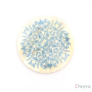 Resin Coaster with Green Print-Dia 4" Dweva