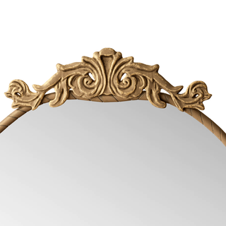 58"x24" Arched Full Body Mirror with Vintage Ornate Carved Applique on Top, Hanging Wall Mounted Mirror, for Living Room Bedroom Retro Home Decor Mirror, Bronze Dweva