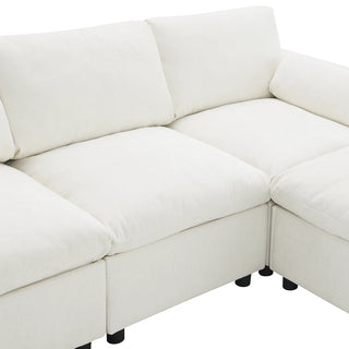 86.5'' U-Shaped Sofa with Storage Pockets Dweva