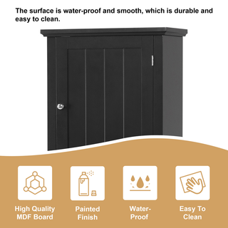 Tall Bathroom Storage Cabinet, Freestanding Storage Cabinet with Drawer and Adjustable Shelf, MDF Board with Painted Finish, Black (Old Sku:WF312727AAB)