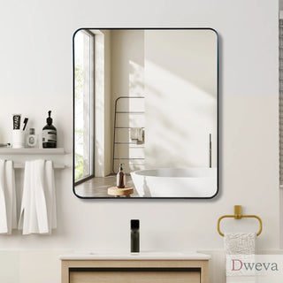Black 30 "x36" Rectangular Bathroom Wall Mirror Dweva