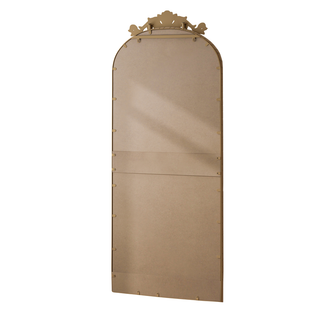 58"x24" Arched Full Body Mirror with Vintage Ornate Carved Applique on Top, Hanging Wall Mounted Mirror, for Living Room Bedroom Retro Home Decor Mirror, Bronze Dweva