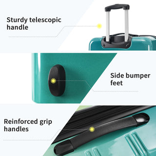 Hardshell Luggage Sets 3 Piece Gradient Color Expandable Suitcase with Spinner Wheels and TSA Lock Lightweight 20" 24" 28" Available,Green+Yellow Dweva