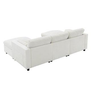 86.5'' U-Shaped Sofa with Storage Pockets Dweva