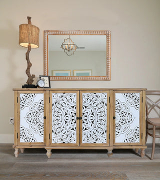 22x30 Inches Wood Framed Mirrors for Bathroom,Wooden Frame Wall Mirror Farmhouse Wall Mounted Rectangle Mirror for Vanity (Horizontal/Vertical) with beading Dweva