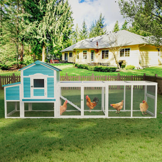 Wooden Chicken Coop with Nesting Box and Free-Range Door, All-Weather Asphalt Roof, Sliding Tray for Easy Cleaning, Large Outdoor Poultry Cage for Chickens, Ducks, and Small Animals Dweva