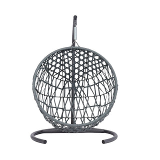 Cat Swing Bed with Stand & Cushion, Cat Egg Chair with Rattan Wicker Appearance, Indoor Hanging Swinging Cat Bed for Cats, Small Dogs, and Small Animals,Brown Dweva