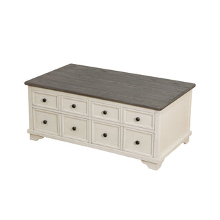 Dark Grey MDF Top and White Oak Drawer Living Room Storage Desk
