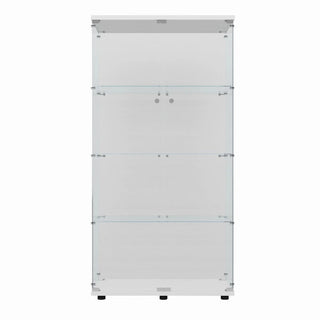 Tempered glass display cabinet,wine cabinet,storage cabinet,file cabinet,with a variety of colors of pat lights,door locks,adjustable floor feet suitable for uneven ground,can be placed anywhere,white Dweva