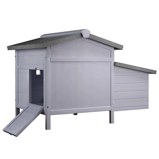 Outdoor Free-Range Wooden Chicken Coop with Asphalt Roof, Leak-Proof Pull-Out Tray, Secure Predator Defense, Nesting Box with Easy Access, Multiple Front & Side Doors Dweva
