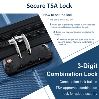 Hardshell Luggage Sets 6 Piece Suitcase Set, Expandable Lightweight Suitcases with Dual Wheels, TSA Lock for Men Women, Blue Dweva