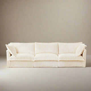 Slipcovered Fluffy Sofa - 3 Seat Dweva