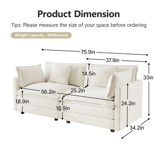 Harmony Luxury Deep-Seat Cloud Couch Dweva