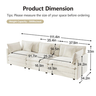Harmony Luxury Deep-Seat Cloud Couch Dweva