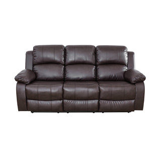 Brown Semi PU And PVC 3 Seat Sofa Living Room Sofa