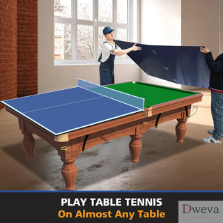 7*4ft Blue Mid-Size Ping Pong Conversion Top Foldable & Portable Table Tennis Table Top for Indoor Games Dweva
