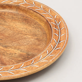Handcrafted 13" Wood Charger Plate Wooden Dinning Placemat Artisan Wood Tableware Dweva
