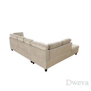 Vetra 3-Piece Pineapple Fabric Sectional Sofa Set Dweva