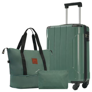 Hardshell Luggage Sets 3 Piece Carry-on Suitcases with Wheels Travel Luggage for Men Women, Green(20in) Dweva