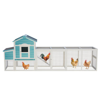 Wooden Chicken Coop with Nesting Box and Free-Range Door, All-Weather Asphalt Roof, Sliding Tray for Easy Cleaning, Large Outdoor Poultry Cage for Chickens, Ducks, and Small Animals Dweva