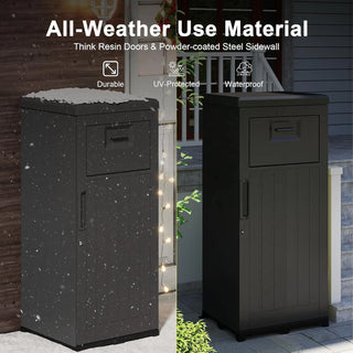 Package Delivery Box for Outside, Large Parcel Drop Box with Lockable Secure, Waterproof Resin Storage Anti-Theft Outdoor Package Delivery for Porch, Curbside, House Dweva