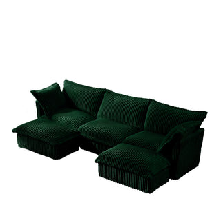 Slipcovered Fluffy Sofa - 3 Seat with 2 Ottoman Dweva
