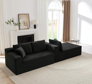 L-Shaped Cloud Sectional Sofa with Deep Seat,No Assembly Required,Modular Couches Sleeper for Living Room,Bedroom,Apartment,Black Dweva