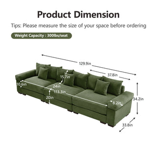 Velora Cloud Modular Sofa - Green