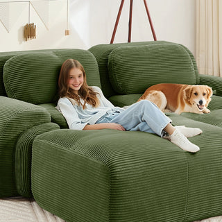 Cove Corduroy Modular Cloud Sectional Sofa Dweva