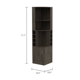 Seattle Bar Cabinet, Eight Bottle Cubbies, Two Large Open Shelves Dweva