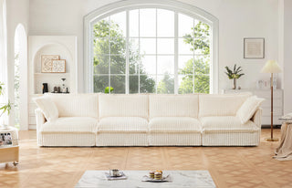 Slipcovered Fluffy Sofa - 4 Seat Dweva