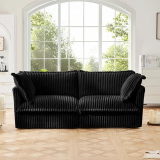 Slipcovered Fluffy Sofa - 2 Seat Dweva