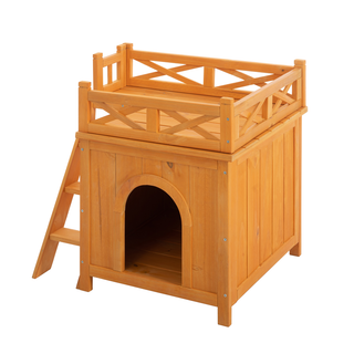 Weatherproof Catio Outdoor Cat Enclosure, Outdoor Cat house, Natural Wood Playground, Natural Cat Shelf with Litter Box Dweva