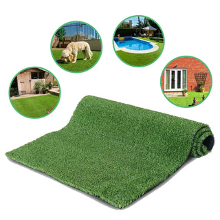 3ft x 16ft Premium Artificial Turf Mat with Drainage Holes. Thick Fake Grass with Rubber Backing, Ideal for Indoor/Outdoor Pet Areas, Garden, Lawn, Patio & Balcony Decor(Grass height 0.6 inches/1.5cm) Dweva